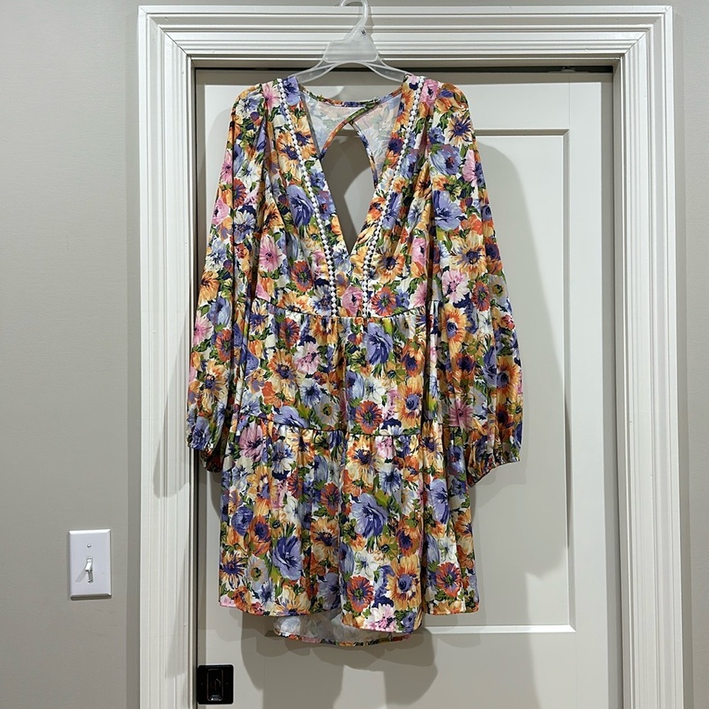 2X Floral Wedding Guest Dress